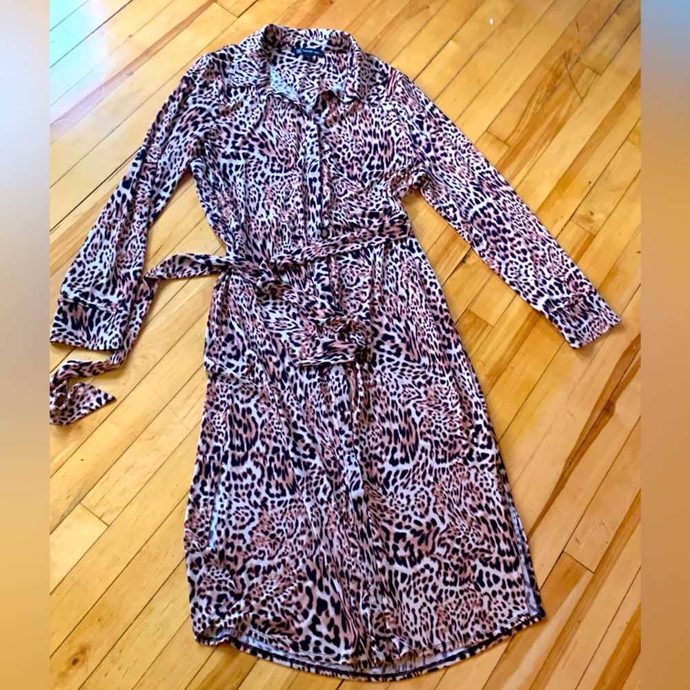 INC International Concepts Animal Print Long Sleeve Dress
